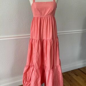 NWT J. Crew Coral Taffeta Maxi Dress